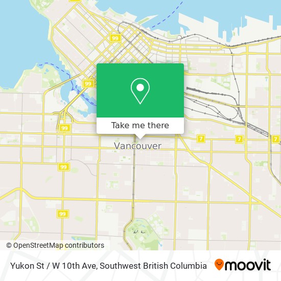 Yukon St / W 10th Ave map