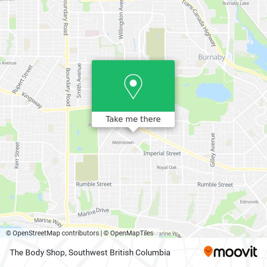 The Body Shop map