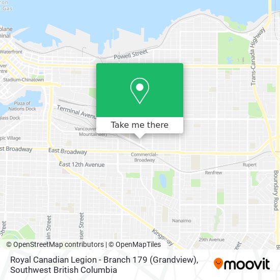 Royal Canadian Legion - Branch 179 (Grandview) map