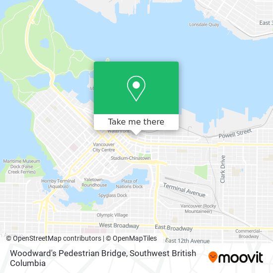 Woodward's Pedestrian Bridge map