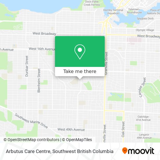 Arbutus Care Centre map