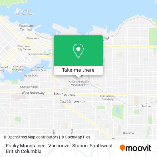 Rocky Mountaineer Vancouver Station map