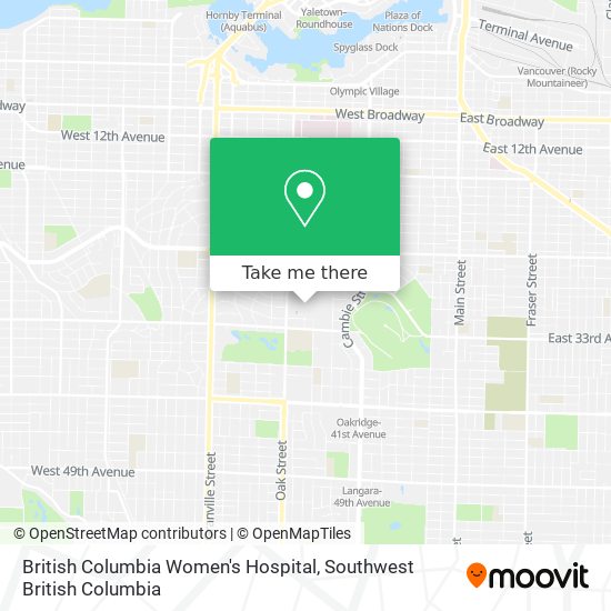 British Columbia Women's Hospital plan