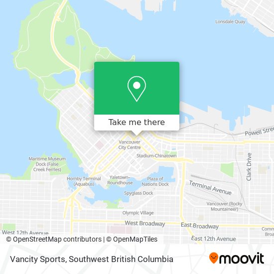 Vancity Sports map