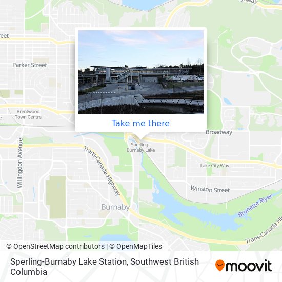 Sperling-Burnaby Lake Station map