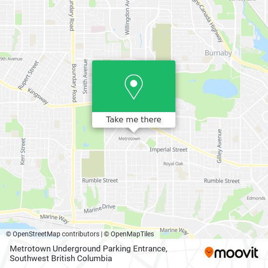 Metrotown Underground Parking Entrance map