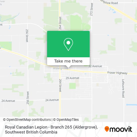 Royal Canadian Legion - Branch 265 (Aldergrove) map