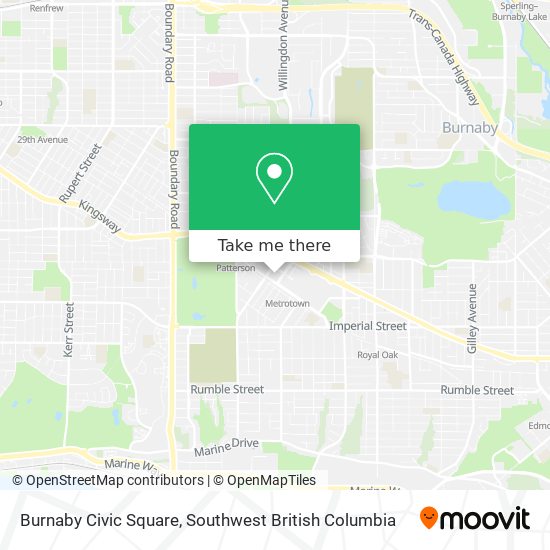 Burnaby Civic Square map