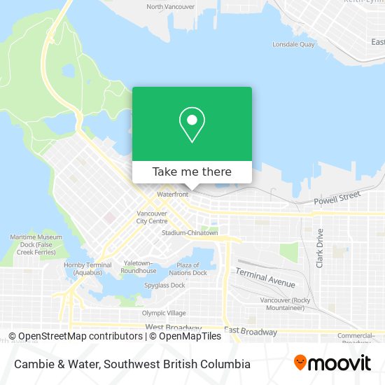 Cambie & Water map