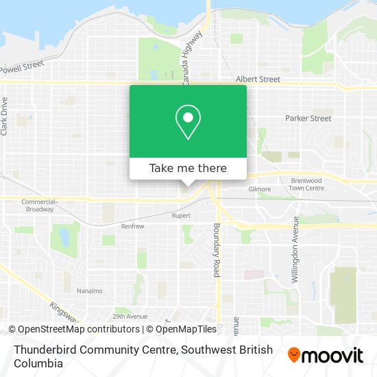 Thunderbird Community Centre map