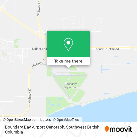 Boundary Bay Airport Cenotaph map