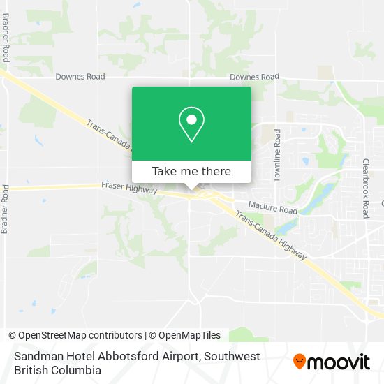 Sandman Hotel Abbotsford Airport map