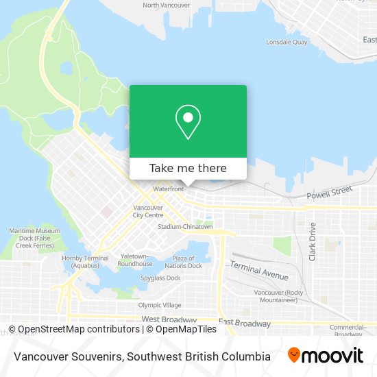Vancouver Souvenirs map
