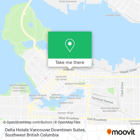 Delta Hotels Vancouver Downtown Suites map