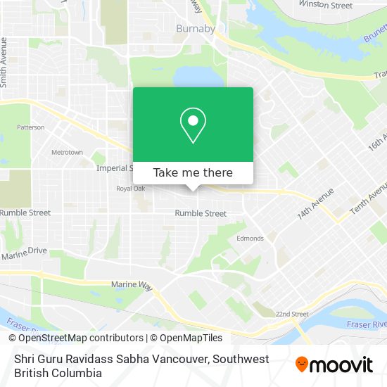 Shri Guru Ravidass Sabha Vancouver map