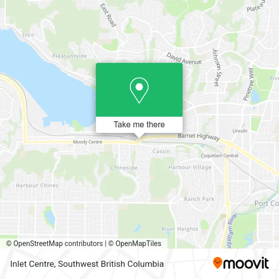 Inlet Centre map