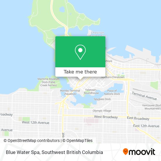 Blue Water Spa map