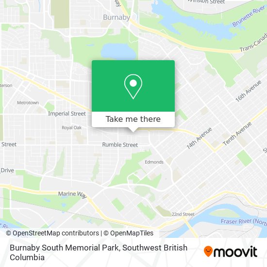 Burnaby South Memorial Park map