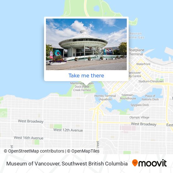 Museum of Vancouver map