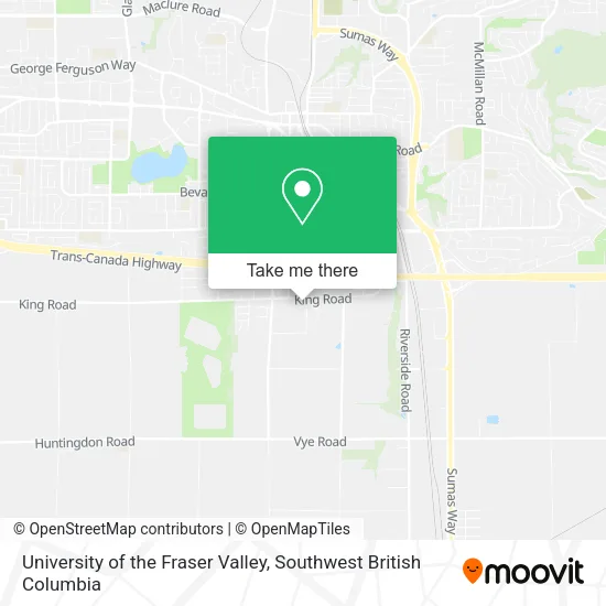University of the Fraser Valley map