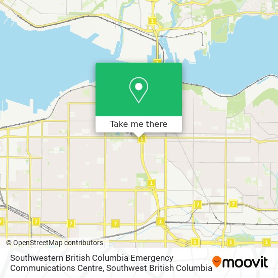 Southwestern British Columbia Emergency Communications Centre map