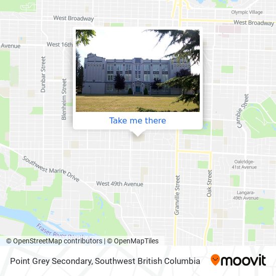 Point Grey Secondary map