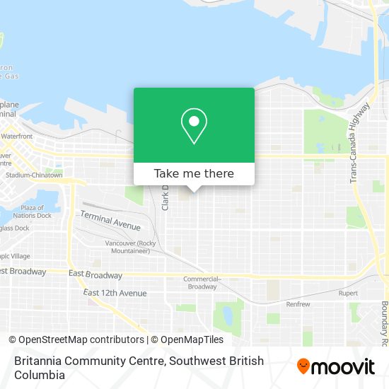 Britannia Community Centre map