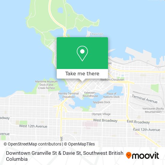 Downtown Granville St & Davie St map