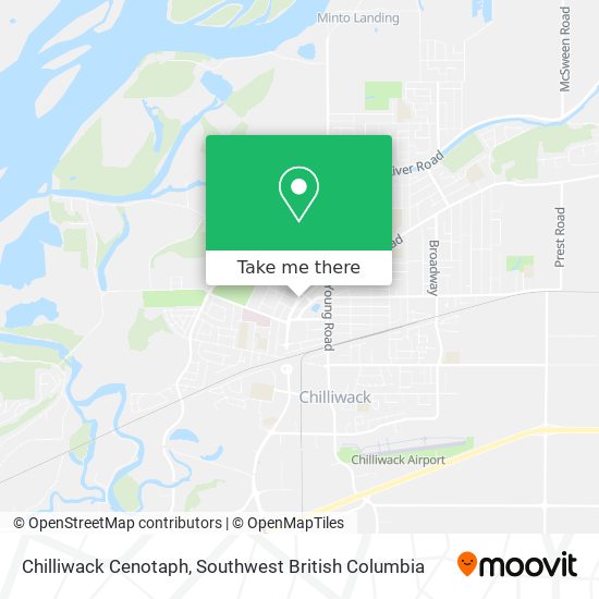 Chilliwack Cenotaph map
