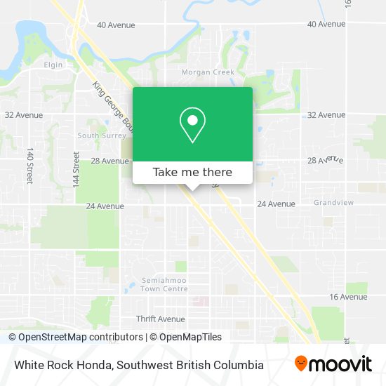 White Rock Honda map