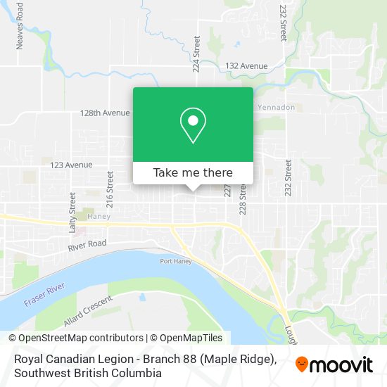 Royal Canadian Legion - Branch 88 (Maple Ridge) map