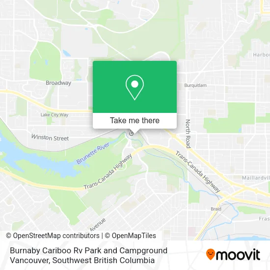 Burnaby Cariboo Rv Park and Campground Vancouver map