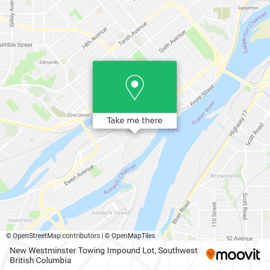 New Westminster Towing Impound Lot map