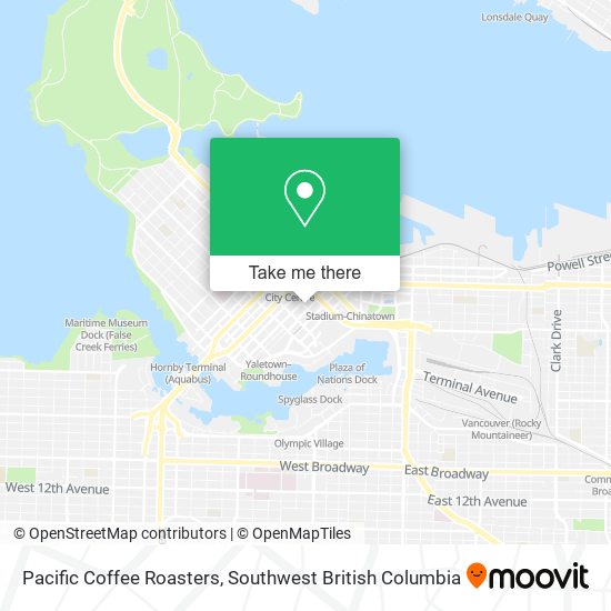 Pacific Coffee Roasters map