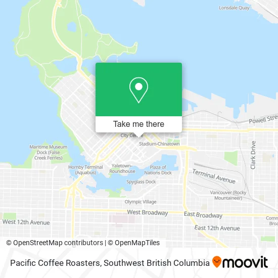 Pacific Coffee Roasters map