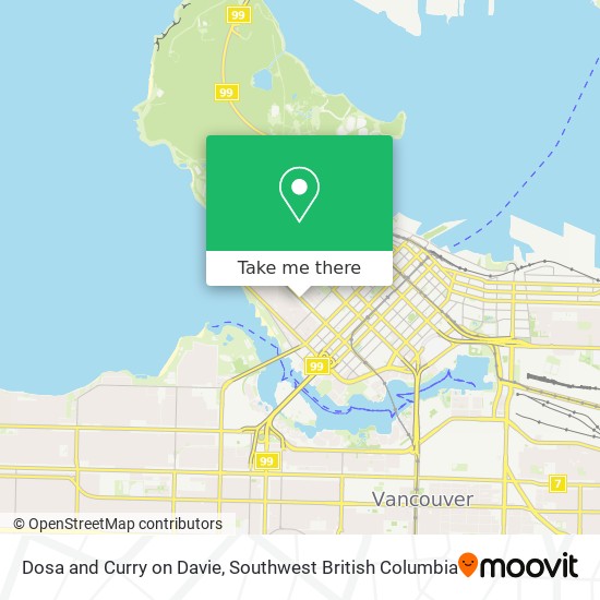 Dosa and Curry on Davie map
