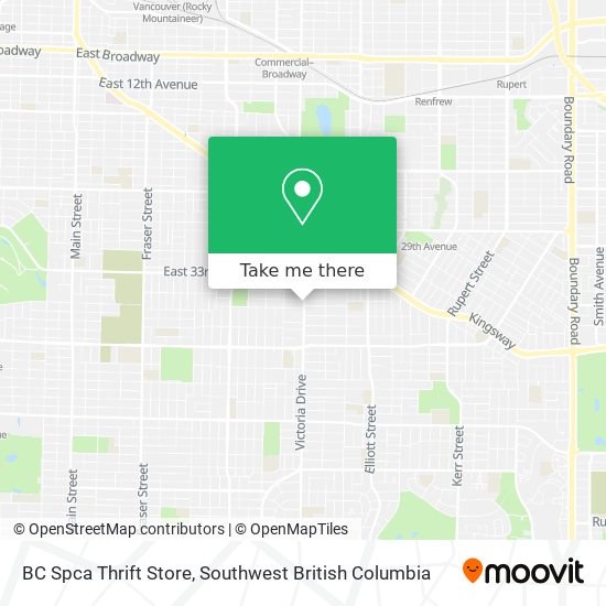 BC Spca Thrift Store map