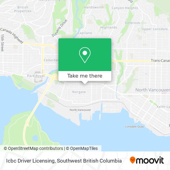 Icbc Driver Licensing map
