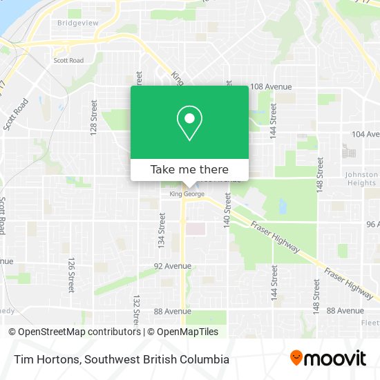 Tim Hortons map