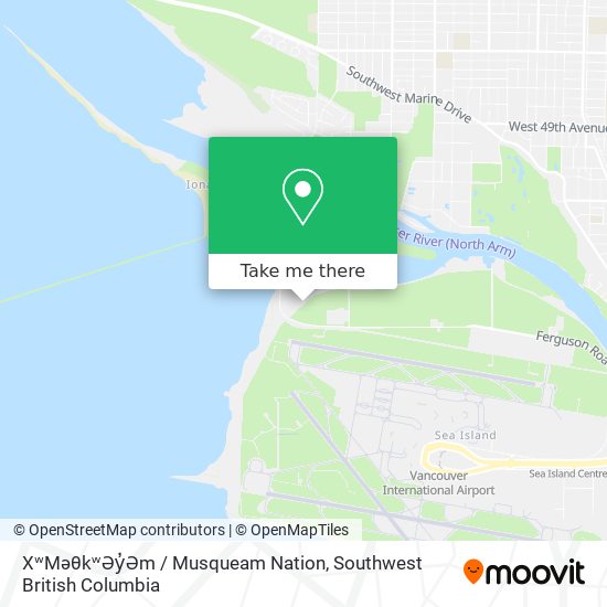 XʷMəθkʷƏy̓Əm / Musqueam Nation map