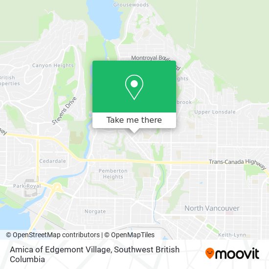 Amica of Edgemont Village map