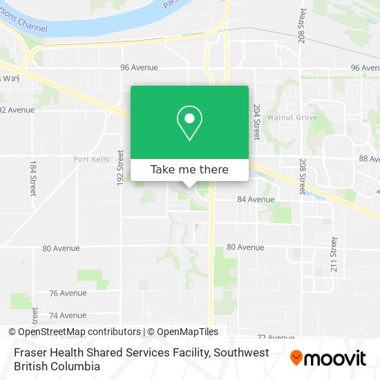 Fraser Health Shared Services Facility map