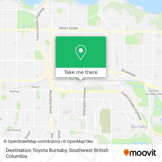 Destination Toyota Burnaby map