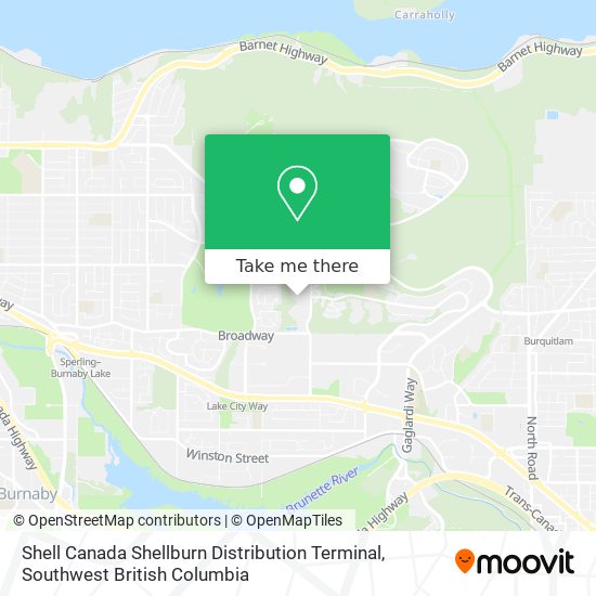 Shell Canada Shellburn Distribution Terminal map