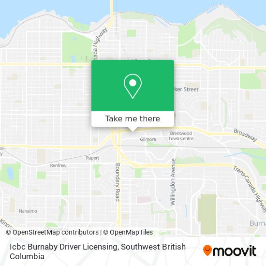 Icbc Burnaby Driver Licensing map