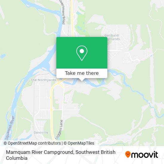 Mamquam River Campground map