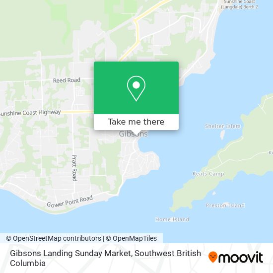 Gibsons Landing Sunday Market map