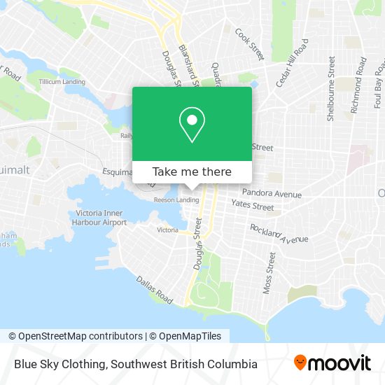 How to get to Blue Sky Clothing in Victoria by Bus, SkyTrain or Ferry?