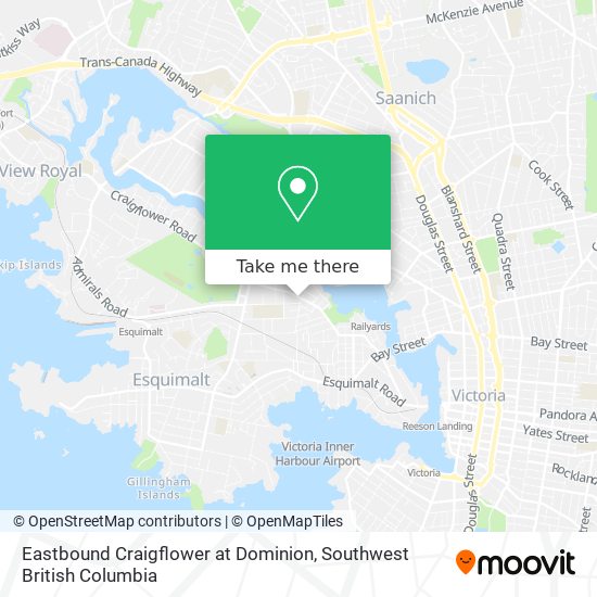 Eastbound Craigflower at Dominion map