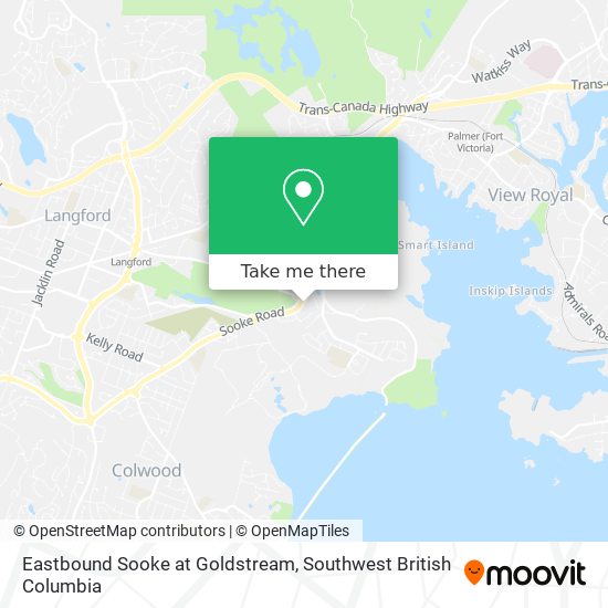 Eastbound Sooke at Goldstream map